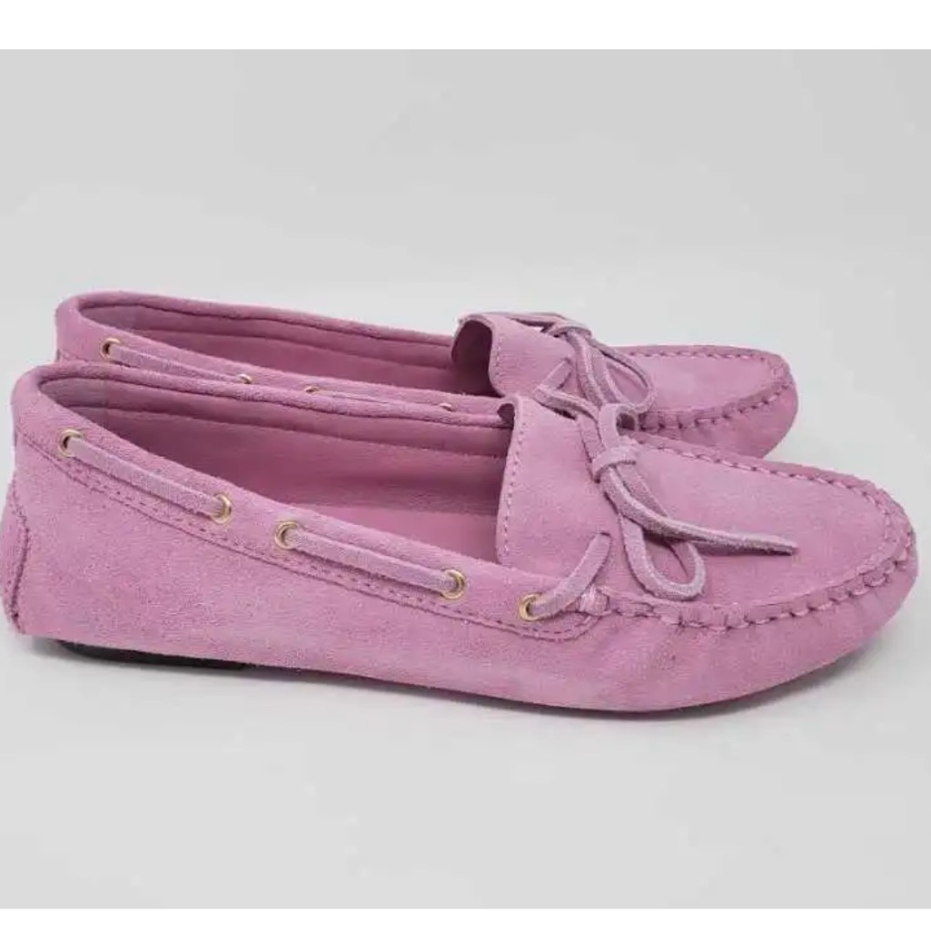 Peony Pink Suede J Crew Driving Moc
